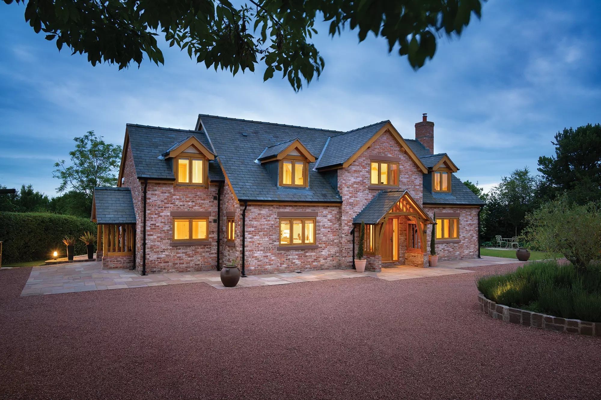 Contemporary home with professional driveway installation